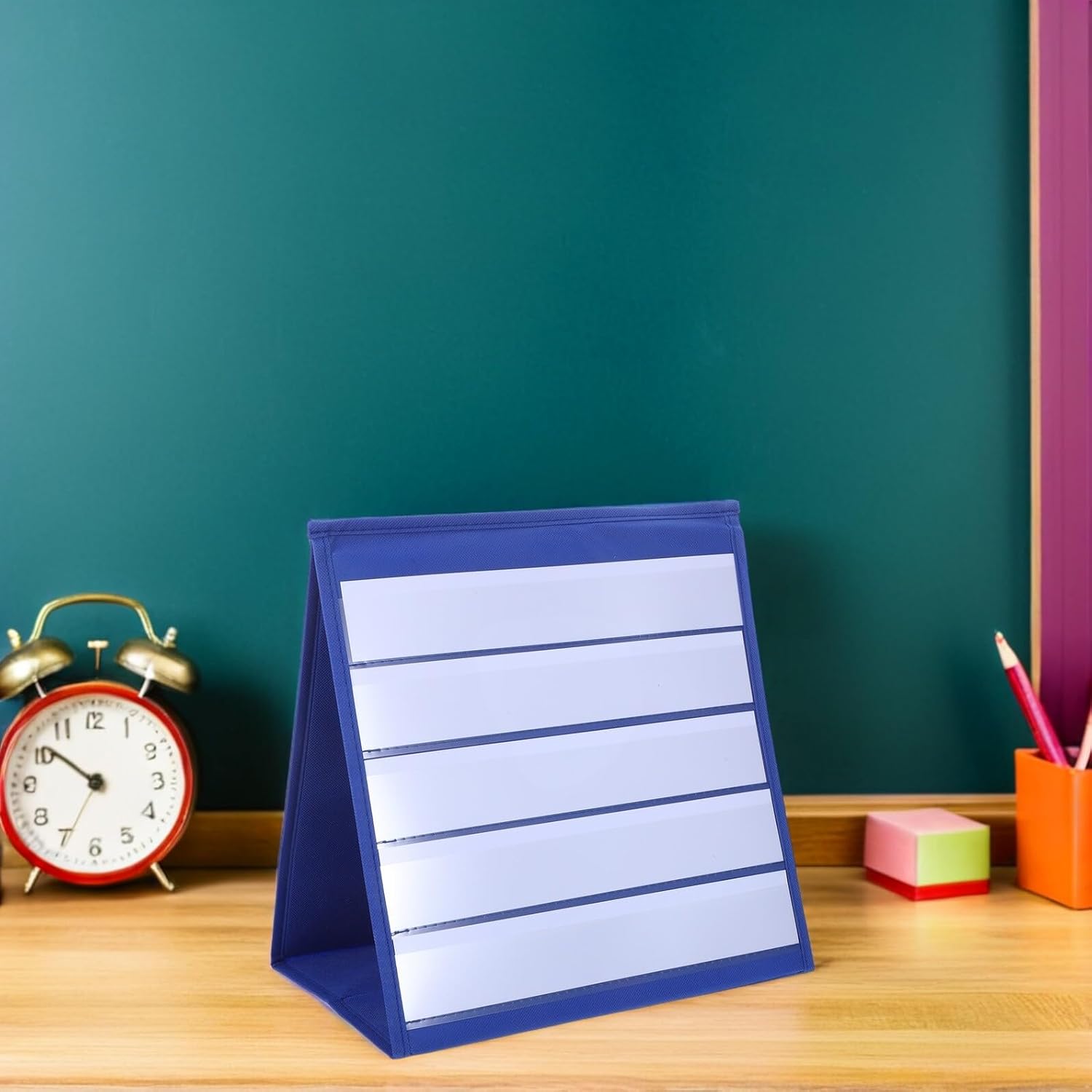 Cabilock Kartenständer Dreieck Tisch Chartständer Klein 305X33cm Stoff Taschenhalter für Klassenzimmer Stundenplan Organisation – Bild 7