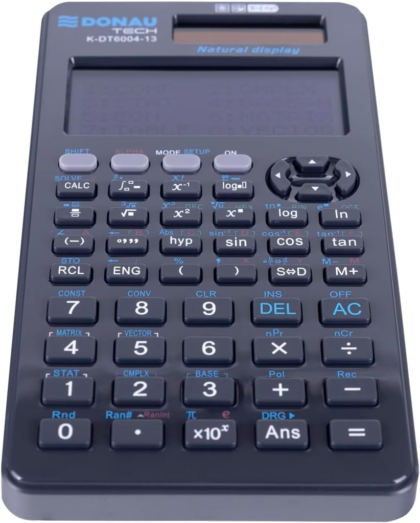 DONAU Tech Technical Scientist/Solar and Battery/Calculator with Natural Display/417 Functions/Graphite/Calculator Protective Case/School Calculator/Sliding Case – Bild 6