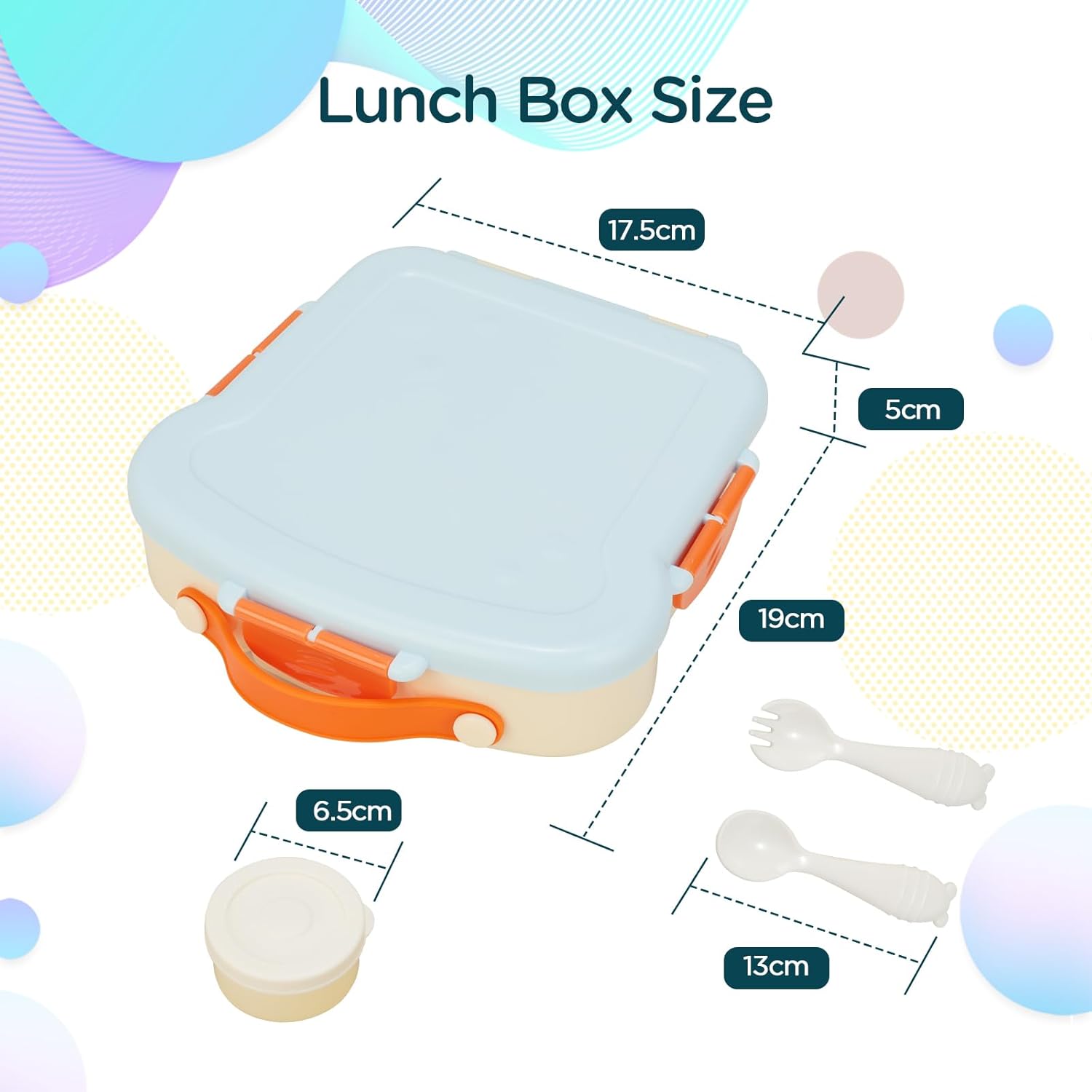 VINATO Children's Lunch Box with Compartments, 900 ml, BPA-Free, 4-Compartment Divided Lunch Box with Compartments with Cutlery, Ideal for School, Nursery, Picnic and Travel - Blue – Bild 2