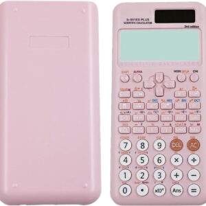 Scientific Calculator Compatible with FC-991ES Plus - 2nd Edition Scientific Calculator with 417 Functions for School Supplies, Students, Teachers, Office, Home, Pink