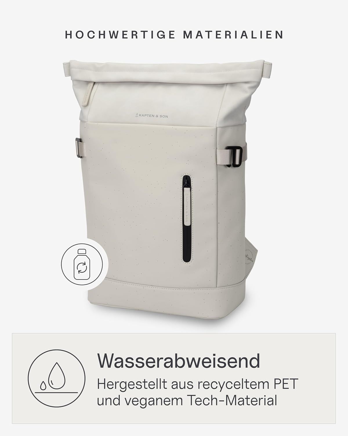 Kapten & Son Aarhus Backpack 14 L, Backpack for Men and Women, Rolltop Backpack with 14 Inch Laptop Compartment, Ideal for Travel, City, University, Work, Water-Repellent – Bild 7
