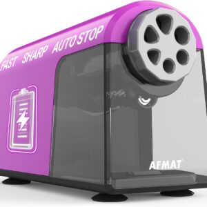 AFMAT Heavy Duty Pencil Sharpener for Classroom, Purple