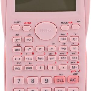 Scientific Calculator, 12 Digit Scientific Standard Calculator, Large Display with Sliding Hardcover, Supports 240 Functions, Portable (Sakura Pink)