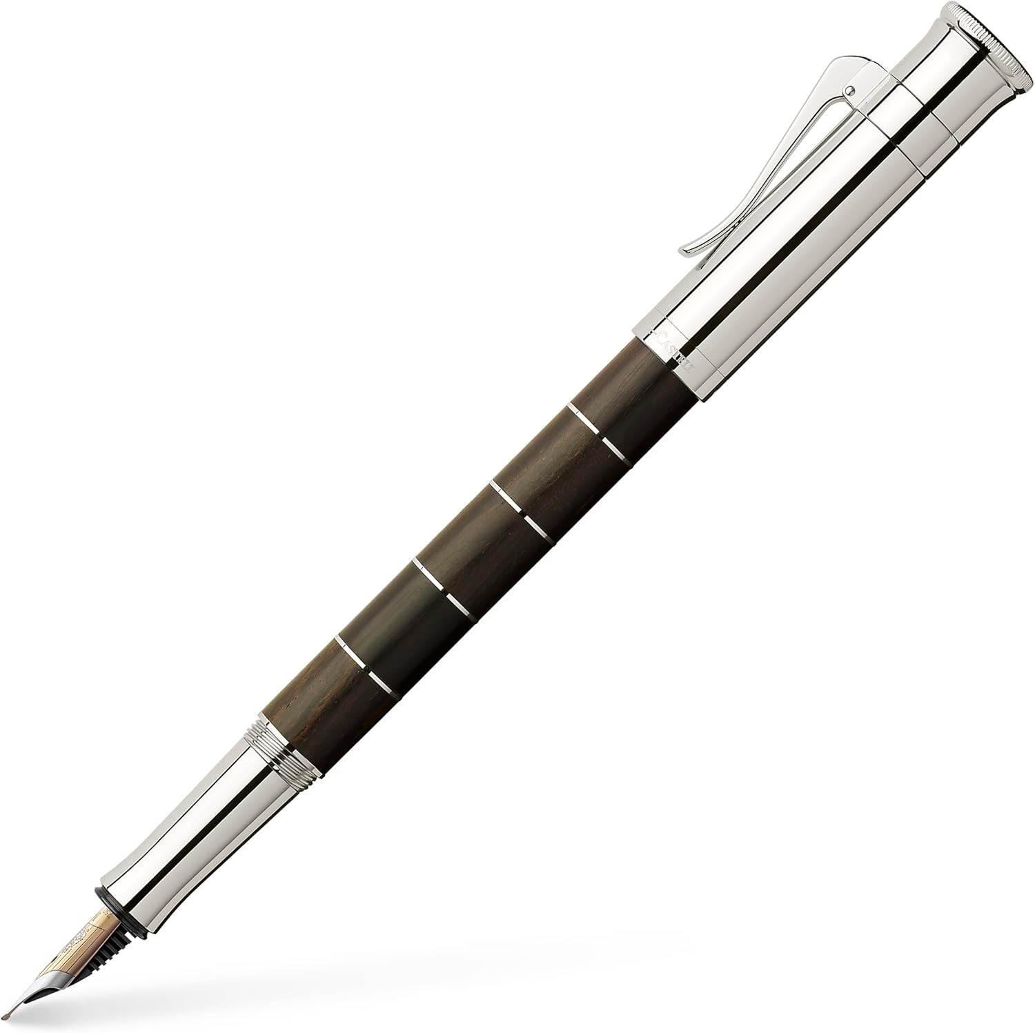 Graf Faber-Castell Anello "Grenadill" Fountain Pen Platiniert Medium Nib …