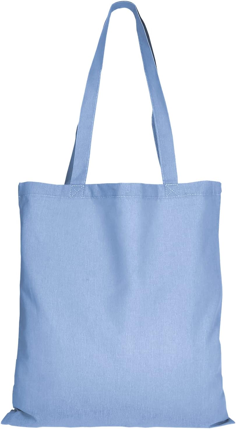 TEXXILLA Pack of 10/25/100 Cotton Bags, 28 Colours, with Two Long Handles, 38 x 42 cm, Jute Bags, Shopping Bags, Blank