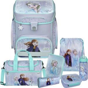 Primus-Versand Eiskönigin II Frozen-SCOOLI Undercover EasyFit School Bag Set 8 Pieces with Sports Bag, Lunch Box and Drinking Bottle, Dark Blue, Size: 36.5 x 33 x 29 cm, Zhhqas 1583