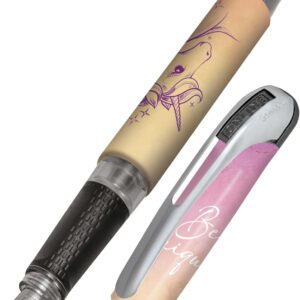 Online College Unicorn Fountain Pen for Right-Handed Users, Ergonomic Grip, High-Quality Iridium Nib Medium, Standard Ink Cartridges, Includes Combination Cartridge Blue, Suitable for Allergy