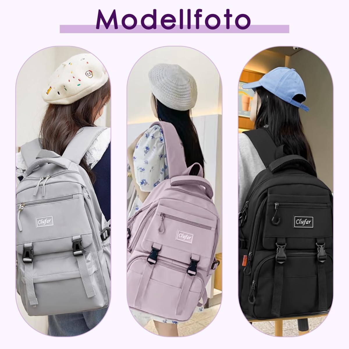 Schulrucksack Teenager Jungen Wasserdicht Schulranzen Schultasche Backpack School Bag Daypack für College Schule Arbeit – Bild 3