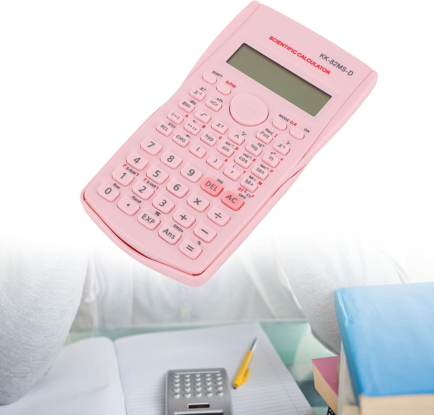 Scientific Calculator, 12 Digit Scientific Standard Calculator, Large Display with Sliding Hardcover, Supports 240 Functions, Portable (Sakura Pink) – Bild 2