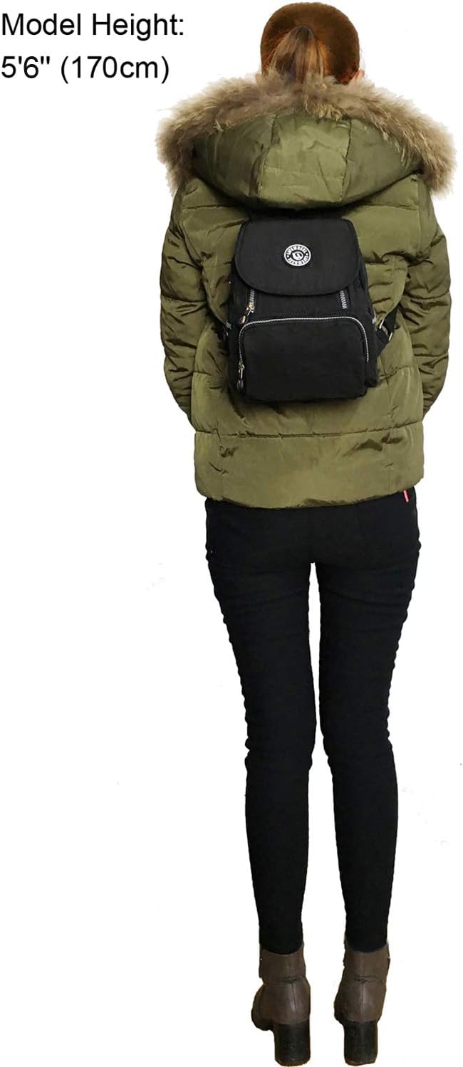 LifeWheel Womens girls Waterproof Mini Backpack Nylon Bags Daypacks Schoolbag Rucksacks (black1) – Bild 3