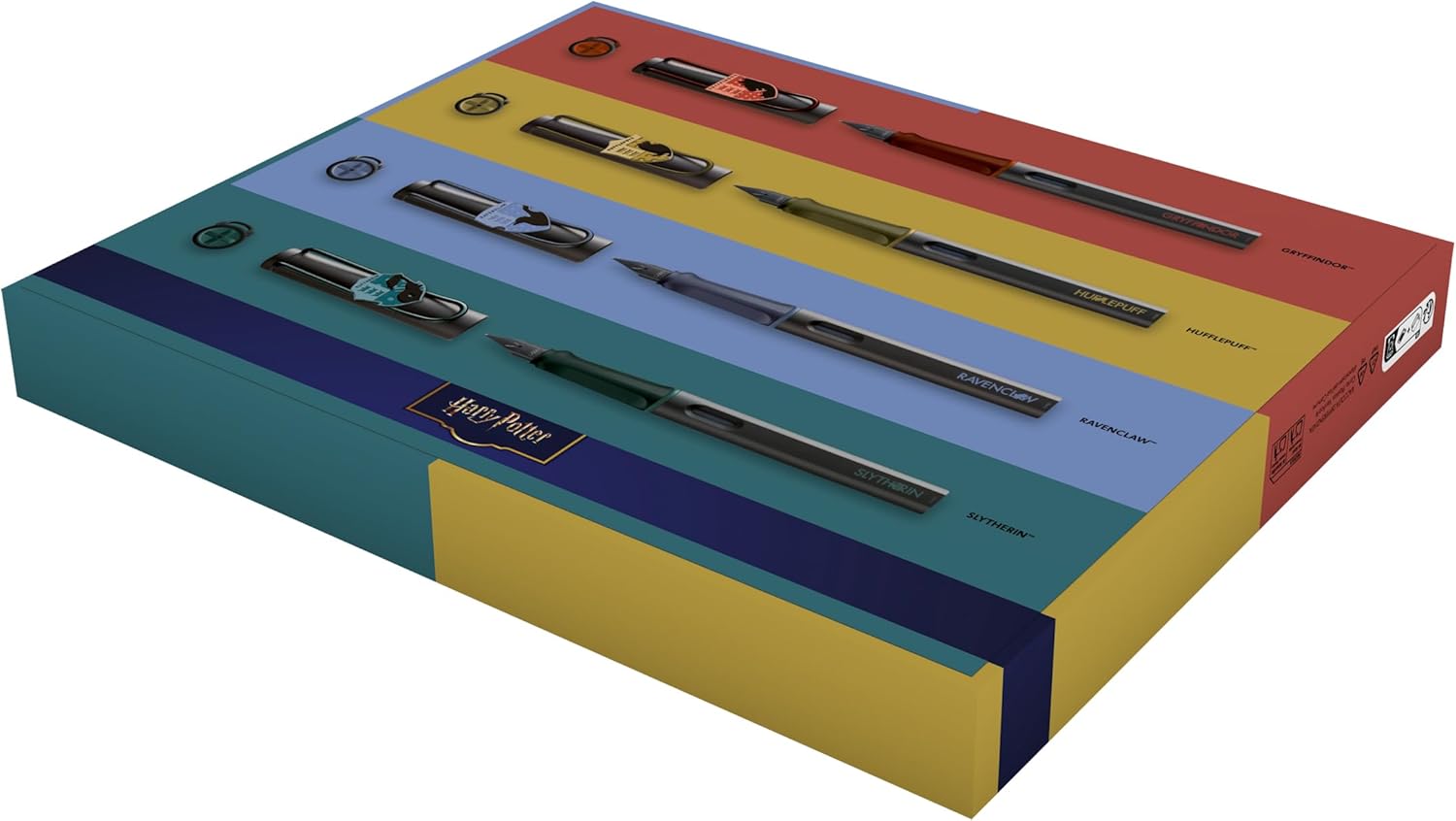 Lamy Safari Harry Potter Set of 4 - Special Edition Fountain Pen with Coat of Arms of Houses - Steel Nib in Line Width M - with Ergonomic Grip - Includes T10 Blue Ink Cartridge - Right-Handed – Bild 2