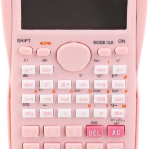 Scientific Calculator, 12-Digit Office Calculator with 240 Functions, Multifunctional Student Calculator with Large Display and Sliding Hard Cover (Rose)