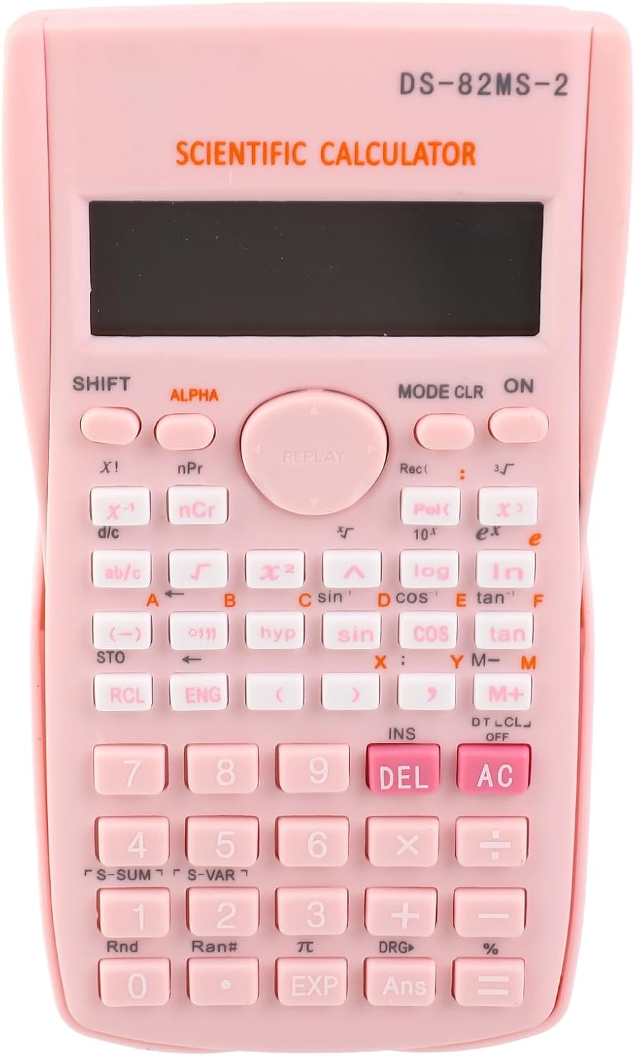 Scientific Calculator, 12-Digit Office Calculator with 240 Functions, Multifunctional Student Calculator with Large Display and Sliding Hard Cover (Rose)