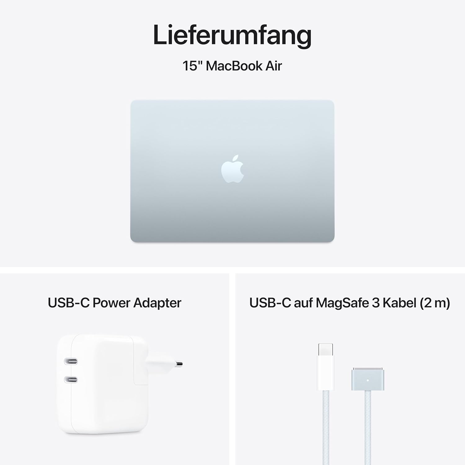Apple MacBook Air (15 inch, Apple M4 Chip with 10-Core CPU and 10-Core GPU, 16GB Shared Memory, 256GB) - Sky Blue – Bild 6