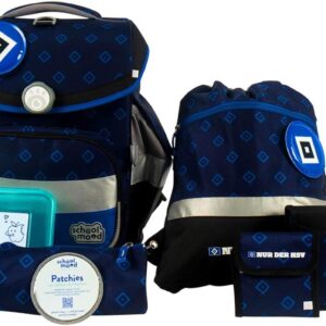 SCHOOL-MOOD - HSV School Bag Set, 7-Piece - Timeless Air+ - Ergonomic School Bag for Boys and Girls - School Bag for Children in 1st to 4th Class - HSV