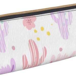 Cute Animal Llama Alpaca Pencil Case Triangle Pencil Case Portable Pencil Case Leather Organizer Zipper Cosmetic Bag, White, Bag organiser