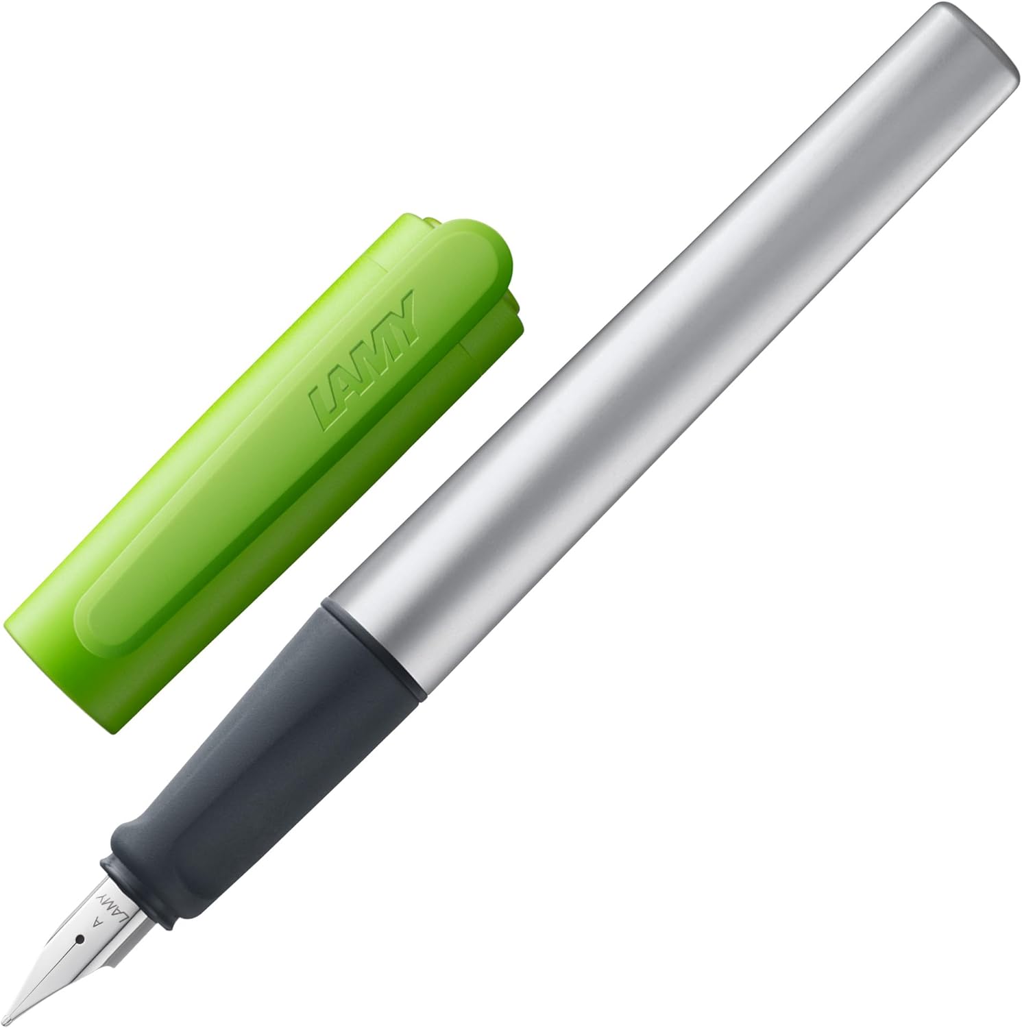 LAMY nexx 086 Fountain Pen Aluminium in Green with Non-Slip Grip and Steel Nib Size A (Beginner)
