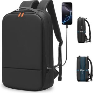 Business Backpack Men's 15.6 Inch Laptop Backpack with USB Port Waterproof Work for School Work Hiking University Travel Office Black