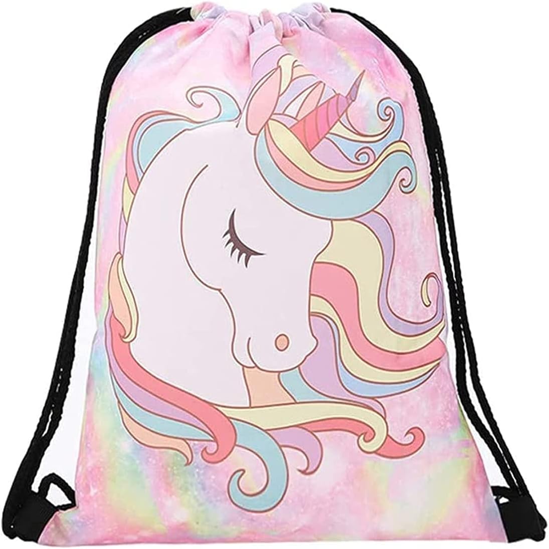Unicorn Drawstring Bag, Unicorn Drawstring Backpack Gym Bag Gym Bag 3D Full Print Backpack Drawstring Canvas Bag for Boys Girls Gym School Swimming Pool Beach Camping Travel