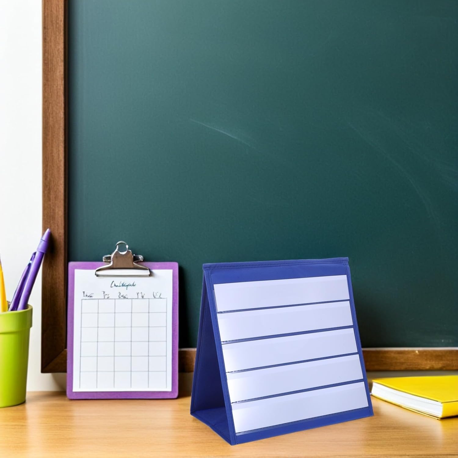 ZUNOXAZ Stabiler Dreieck-pocket Chart Ständer Kleiner Schreibtisch-organizer für Klassenzimmer Selbststehend für Stundenpläne Gruppenaktivitäten und Unterrichtskarten – Bild 6