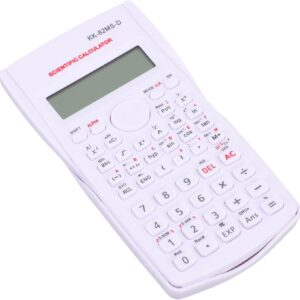 12 Digit Scientific Calculator, Plastic Desktop Calculator with 240 Functions, Battery Operated with Protective Hard Case for Students (White)