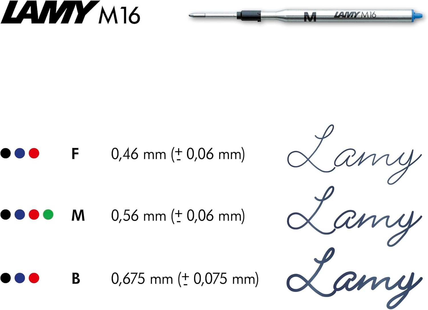 Lamy 2000 Ballpoint Pens Black Polycarbonate and Stainless Steel Includes Large Refill M 16 M Black Indelible – Bild 3