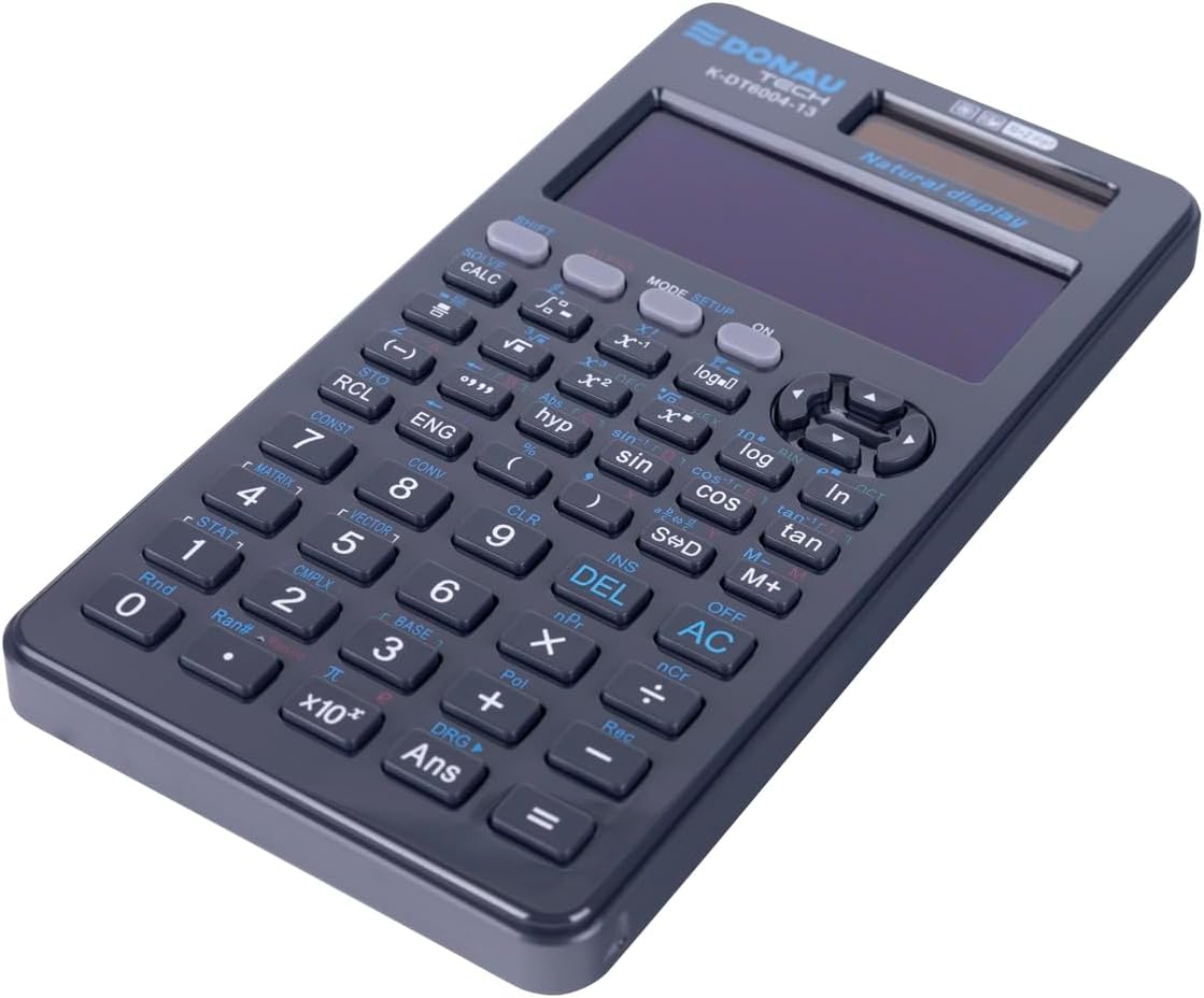 DONAU Tech Technical Scientist/Solar and Battery/Calculator with Natural Display/417 Functions/Graphite/Calculator Protective Case/School Calculator/Sliding Case – Bild 7