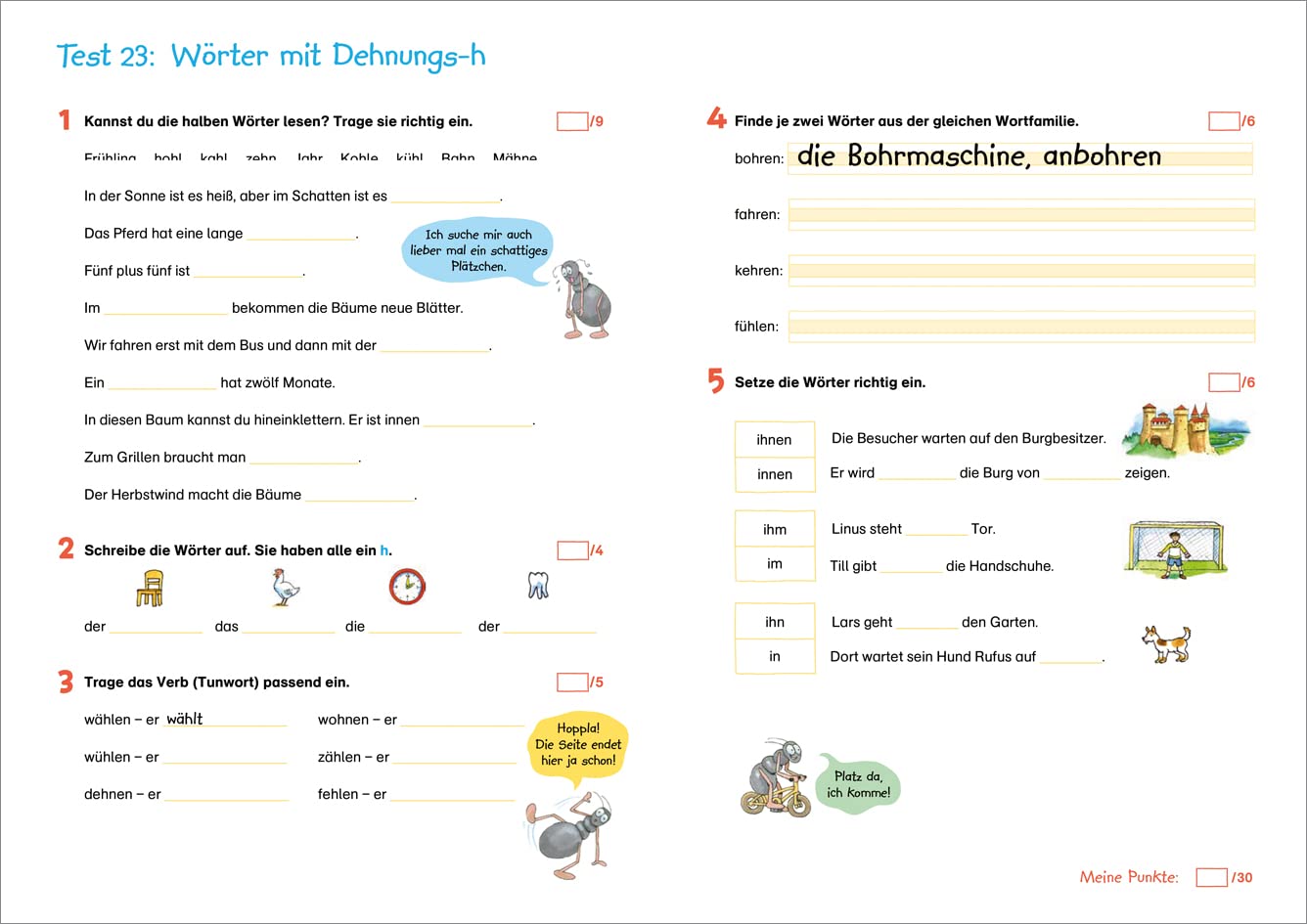 Fit für Deutsch 2. Klasse. Mein Testheft / Fit für die Schule / Lernhilfe / Wie richtige Klassenarbeiten / Bewertung nach Notenschlüssel: Wissen ... Grammatik (Fit für die Schule Mein Testheft) – Bild 4