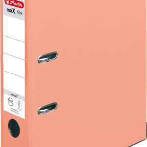 Herlitz maX.file protect 50028467 Folder, A4, 8 cm, with Insert Spine Label, Salmon, Pack of 1