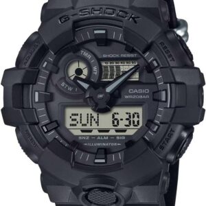 Casio G-Shock GA-700BCE-1AER Analog Digital Quartz Watch with Resin Case and Cloth Strap Stopwatch Countdown World Time Waterproof 200 Meters Black 50mm