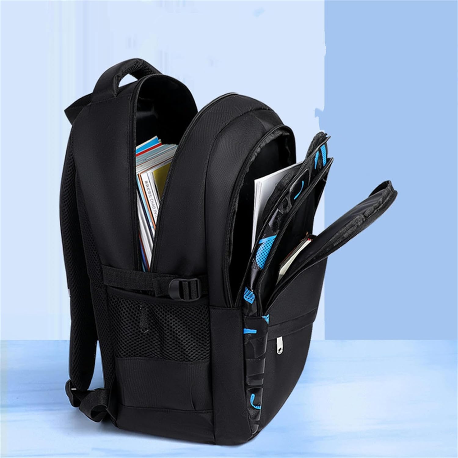 School Backpack, Primary School Backpack, Weast Resistant, Waterproof, Large Capacity, Spine Protection Backpack, 1-6 Class Blue, 45 x 31 x 22 cm – Bild 3
