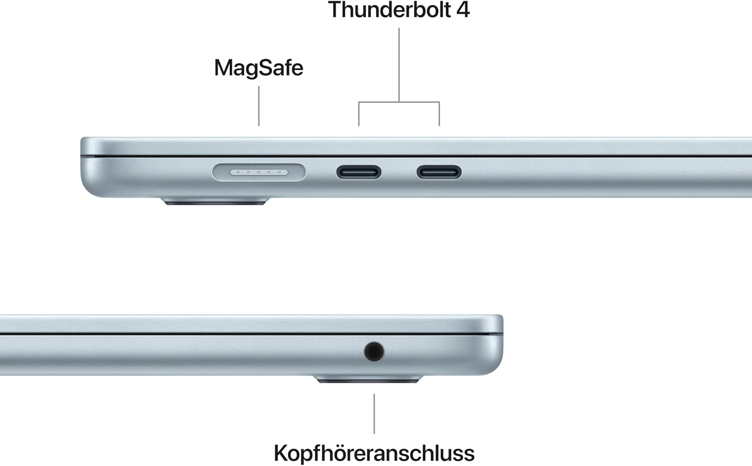 Apple MacBook Air (15 inch, Apple M4 Chip with 10-Core CPU and 10-Core GPU, 16GB Shared Memory, 256GB) - Sky Blue – Bild 5