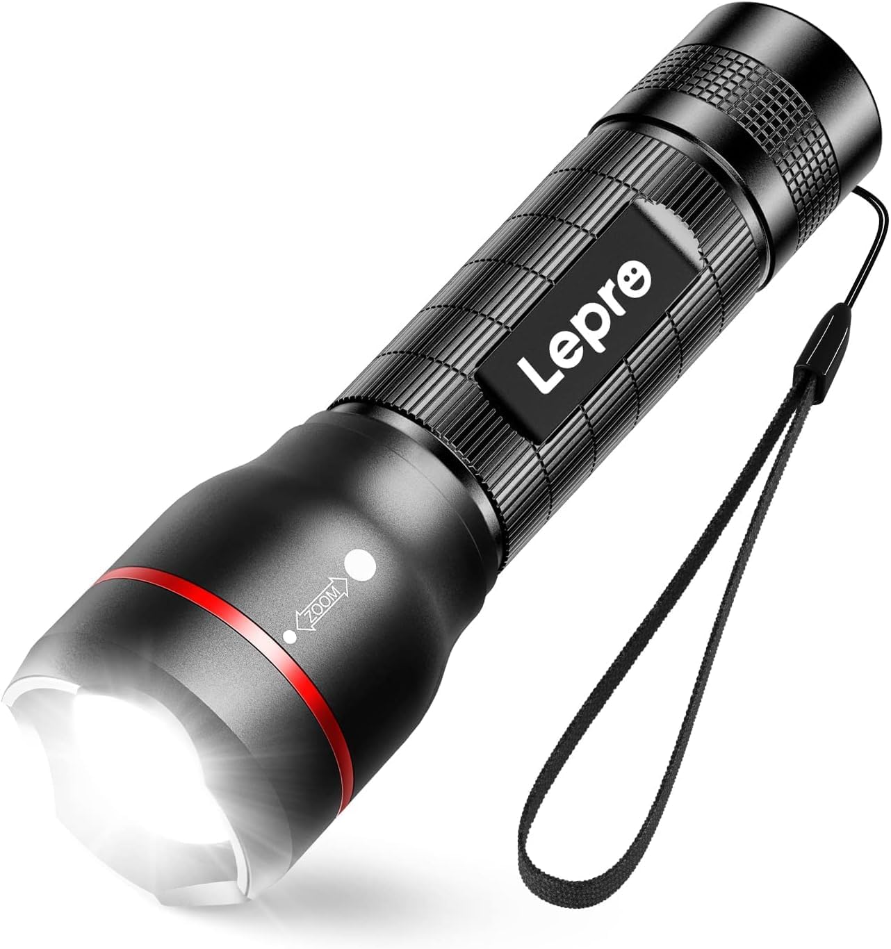 Lepro LED Torch, LE2000 Extremely Bright Small Torches, Battery Operated with 5 Modes, Zoomable Camping Hand Lamp, Waterproof Practical Torch for Outdoors, Hiking, Fishing, Dog Walking