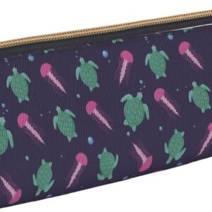 Jellyfish Turtle Bubble Pencil Case Cosmetic Bag Pencil Case Leather Triangle Storage Bag Zipper Stationery Organizer for Adults Office
