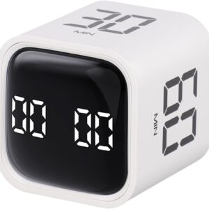 Stundenplaner mit Lautstärkeregelung, innovatives Gravitationssensor-Flip-Design für Würfel-Timer, geräuschlos mit 3 Lautstärkestufen, wiederaufladbar über USB-C, ideal für Küche, Büro, Lernen und Tr