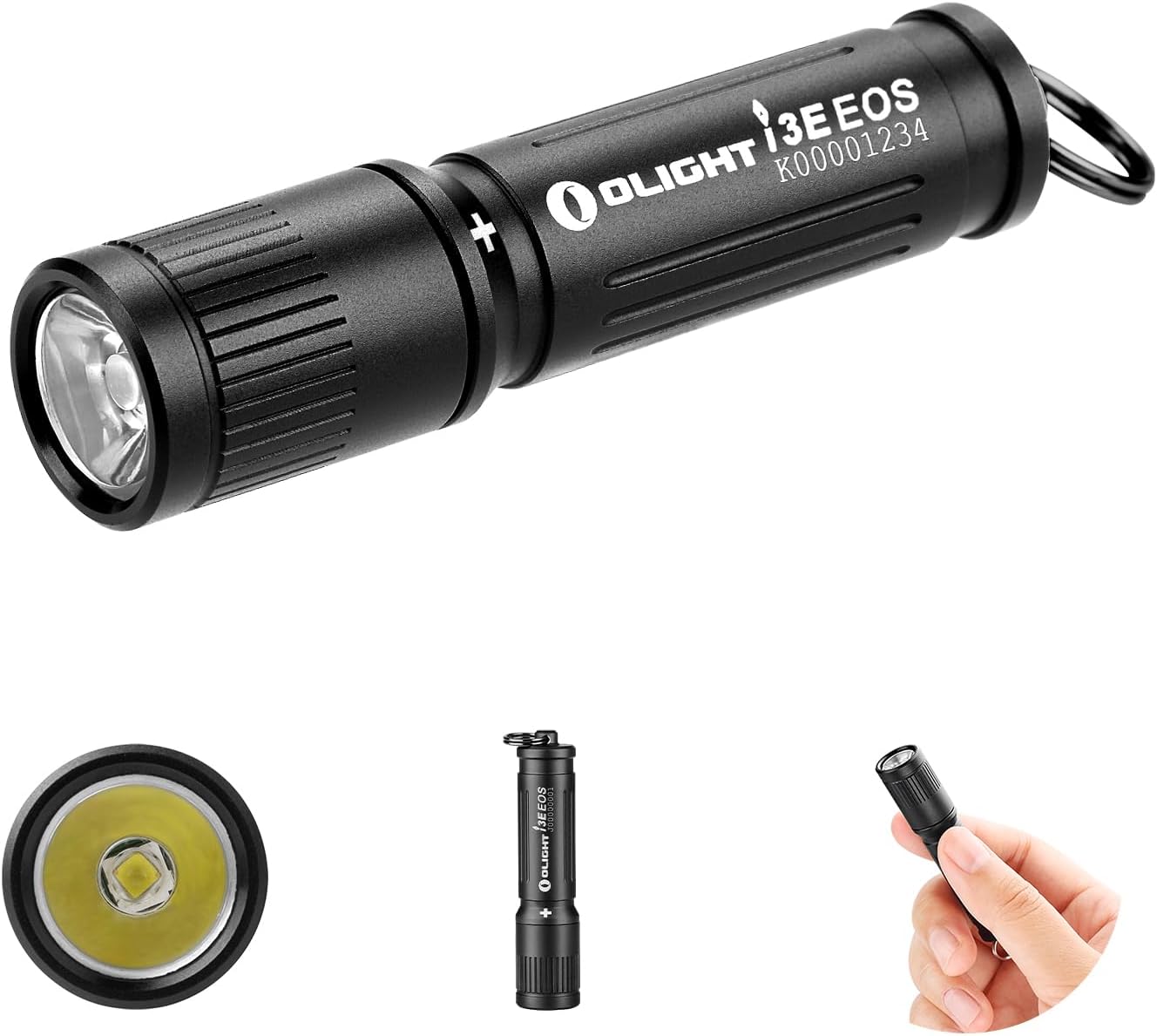 Olight®, I3E EOS LED Mini Torch with Keyring, Powered by 1 x AAA Battery (Silver, Copper = 120 Lumens / Black, Green, Red, Purple, Blue = 90 Lumens)
