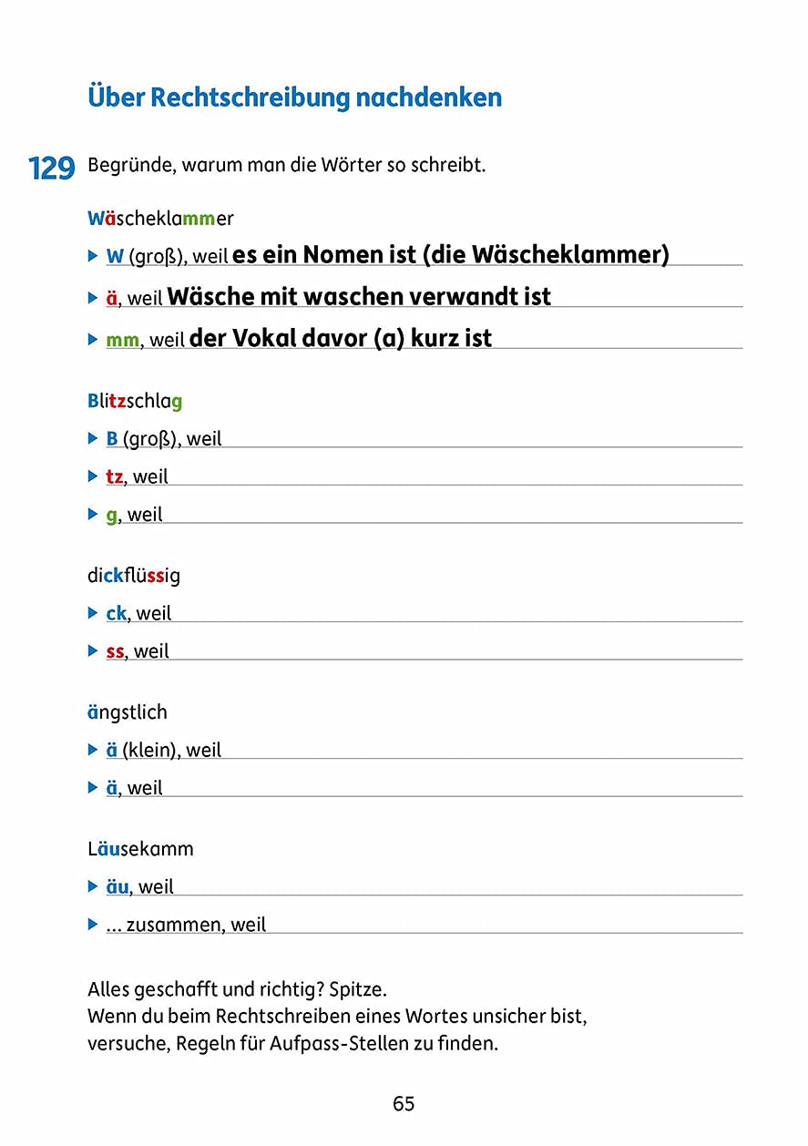 Deutsch 4. Klasse Übungsheft - Rechtschreiben und Diktate: Rechtschreibung, Groß- und Kleinschreibung. Fir für den Übertritt: Erklärungen mit Übungen und Lösungen (Forder- und Förderhefte, Band 254) – Bild 7