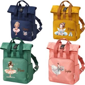 wolga-kreativ Personalised Nursery Backpack Girls and Boys – Nursery Backpack with Name – Gym Bag Set Optional – Children’s Bag Nursery
