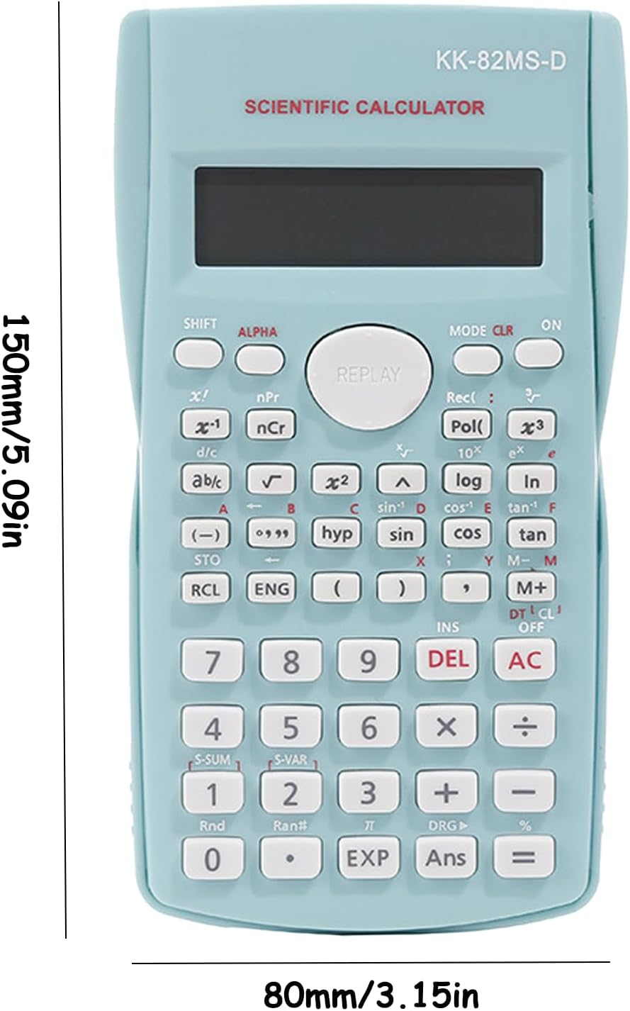 KK-82MS-D Portable Scientific Calculator with 240 Functions Dual Line Display for School Supplies, Students, Teachers, Business, Office, Home (Green) – Bild 6