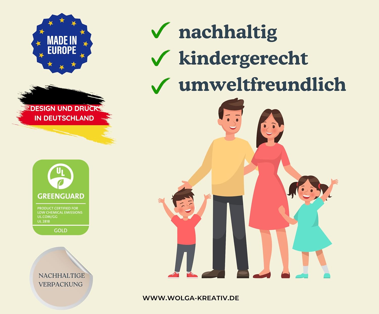 wolga-kreativ Children's Wallet with Name Boy Girl Personalised Children's Gift, Unicorn, S, Casual – Bild 5