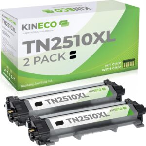 Kineco TN2510XL Compatible Toner Cartridge for Brother HL-L2400DWE MFC-L2835DW DCP-L2660DW HL-L2445DW MFC-L2827DW, TN-2510XL / Black (Twin Pack)