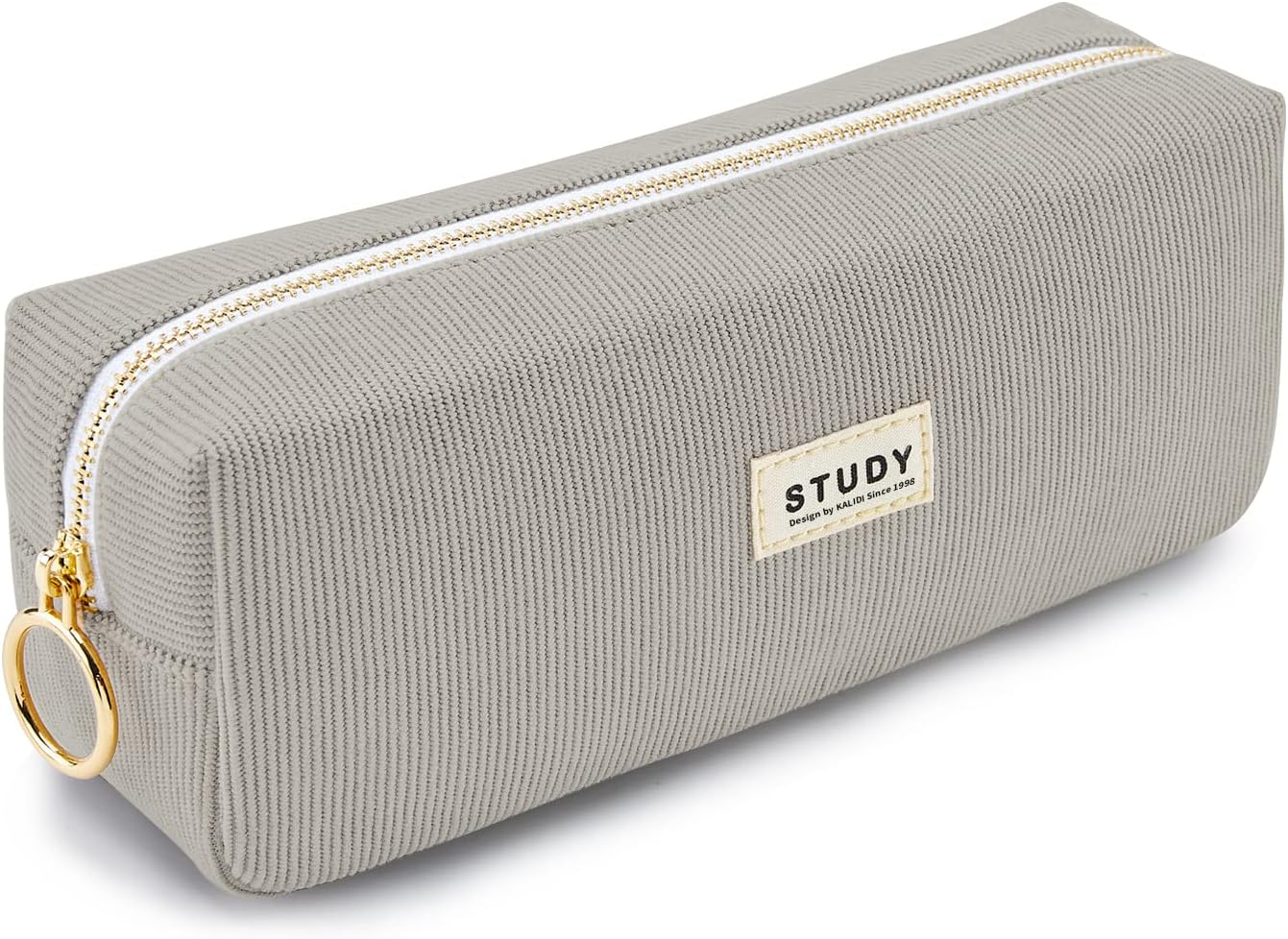 KALIDI Pencil Case Girls Teenager Pencil Case Corduroy Fabric Pencil Case School Pencil Case, gray, pencil case