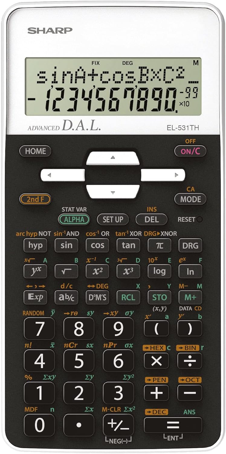 Sharp EL531TH calculator Pocket Scientific Black,White EL531TH, Pocket, Scientific, 10 digits, 2 lines, Battery, Black,White