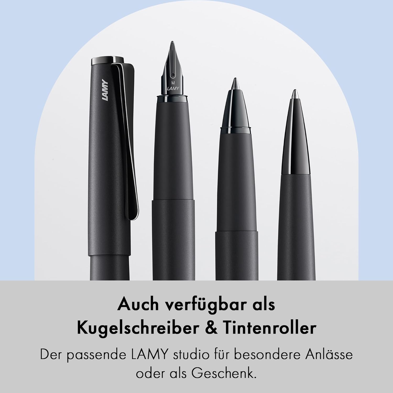 LAMY Studio 066 Fountain Pen - Stainless Steel Fountain Pen in Black Soft Varnish Finish with an Extraordinary Propeller-Shaped Clip - Nib Size M – Bild 5