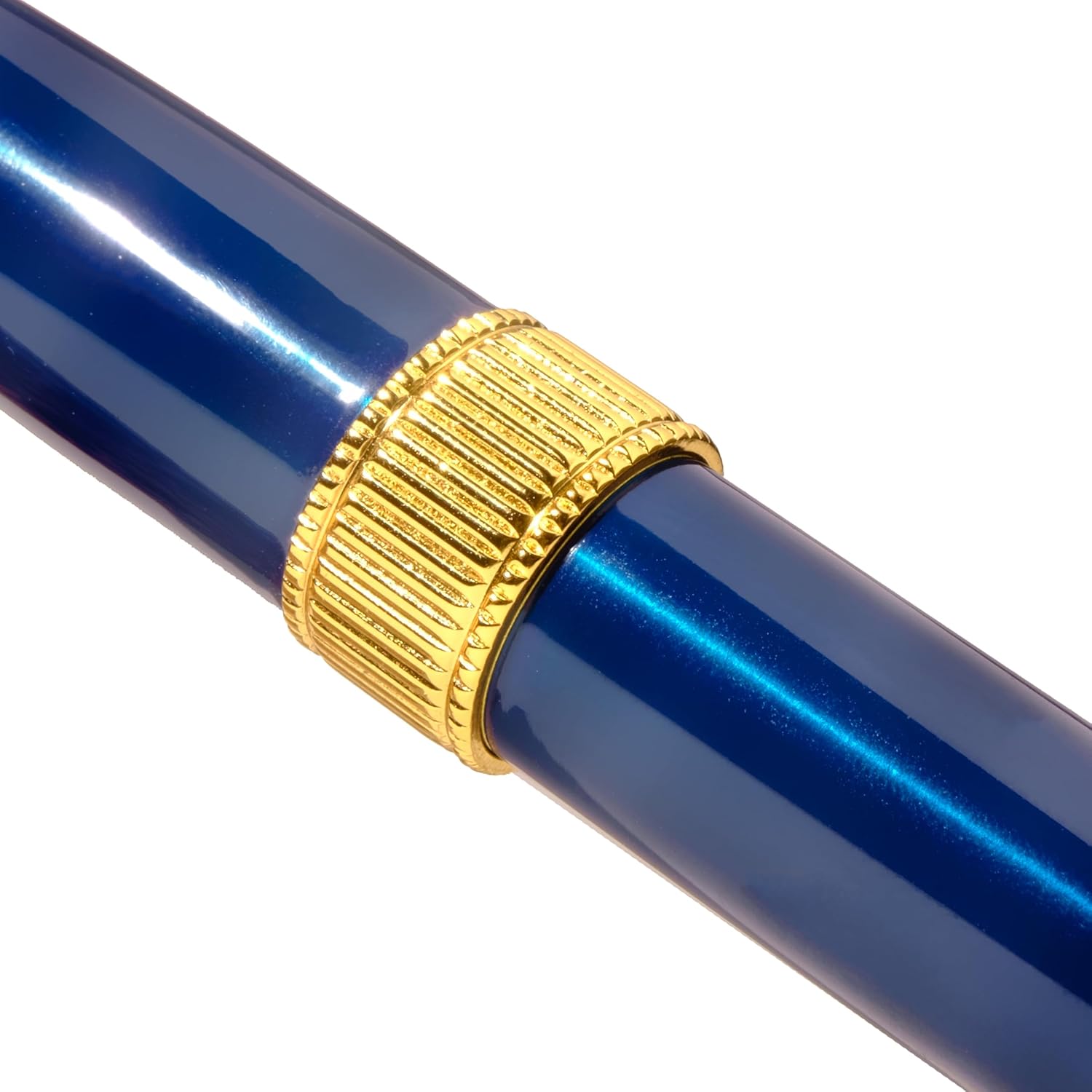 Ferris Wheel Press Joule Fountain Pen Luna Celeste Double Gold Plated, Sapphire Lacquer Finish Two-Tone Steel Nib Leather Sleeve/Medium – Bild 3