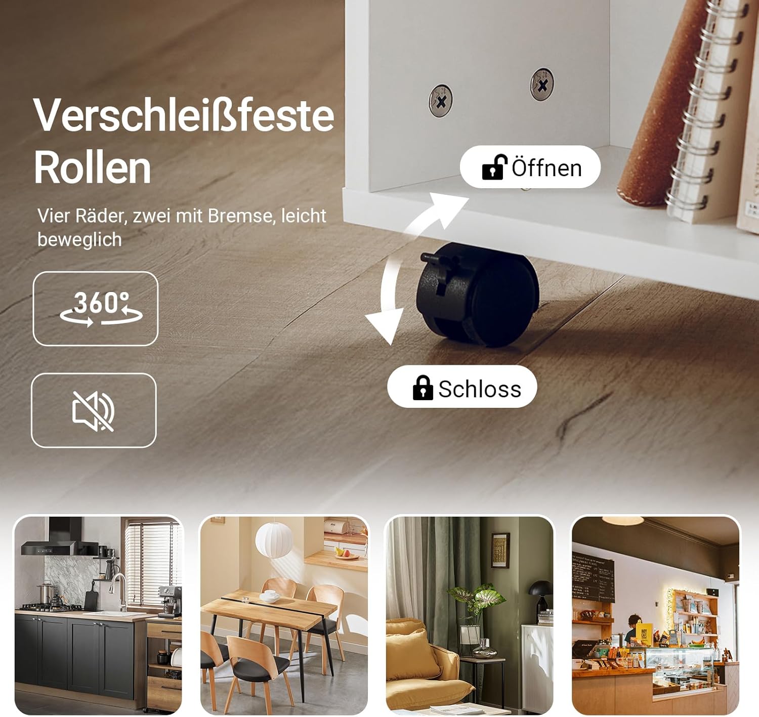 SoBuy® FBT68-W Printer Table with 7 Shelves Rolling Container Office Trolley Trolley White WHT Approx. 60 x 75 x 35 cm. – Bild 6