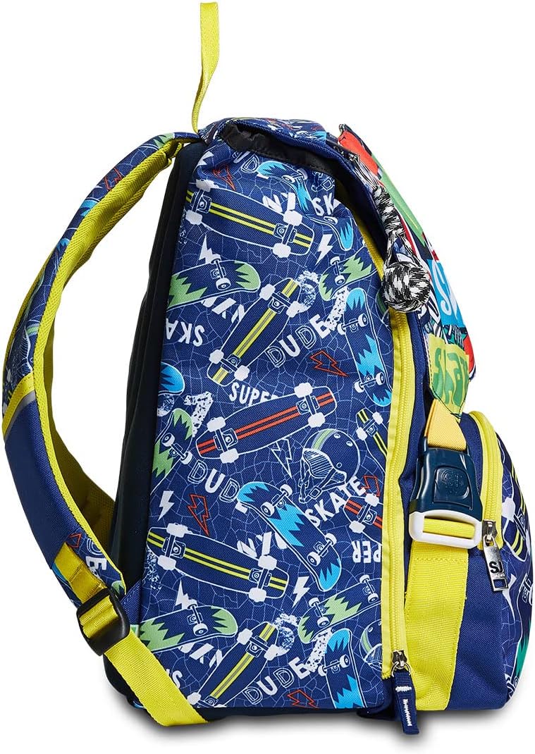 SJ GANG STYLE JAM GANG Primary School Bag 1st Grade Expandable Backpack Extra Volume Spacious School Bag for Girls and Boys Multicolor/Pattern with Flip System – Bild 5
