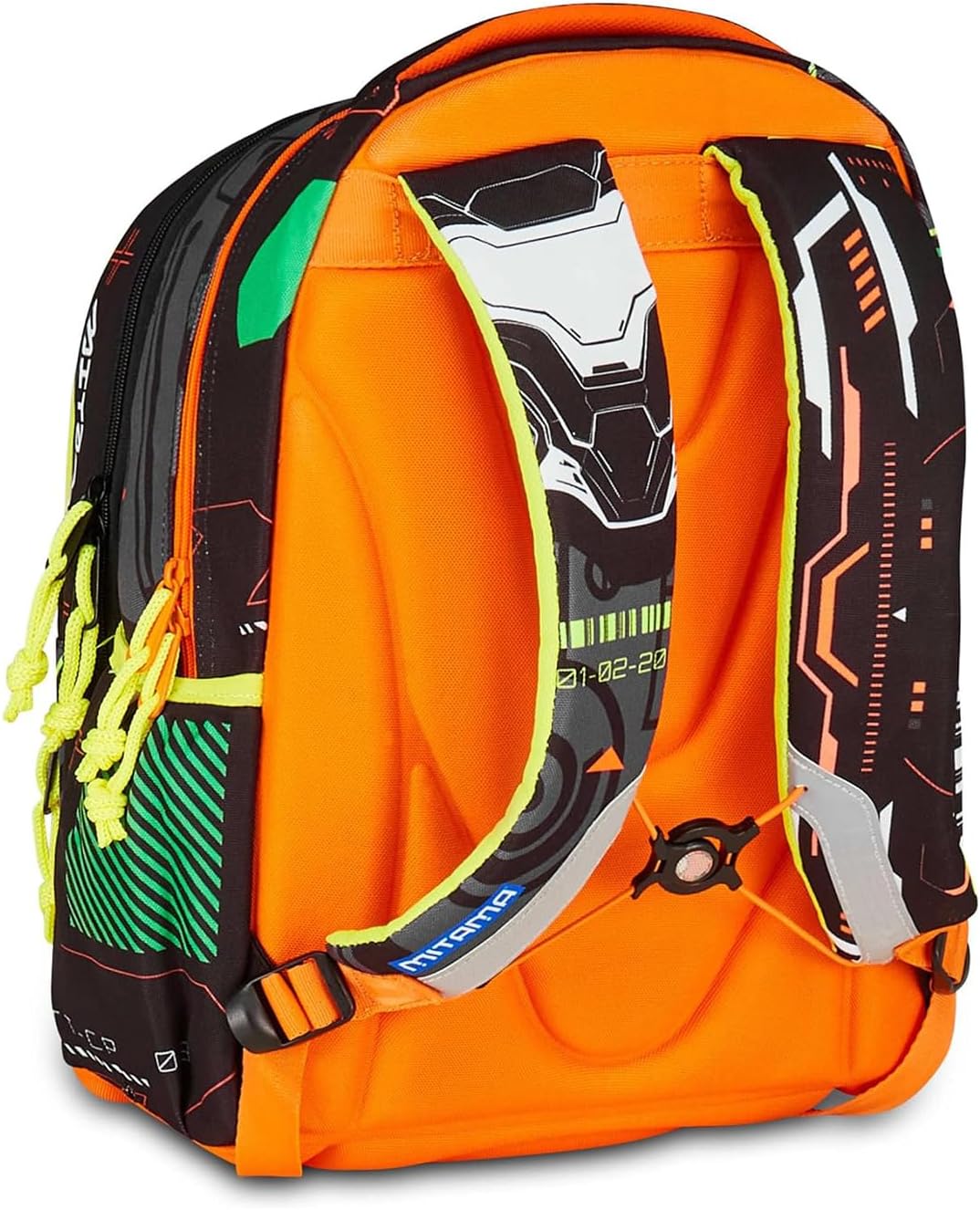 Mitama School Backpack Fluo Battle New Plus 3 Compartments Water Bottle Holder Ergonomic Shoulder Straps Primary School for Kids Medium – Bild 5