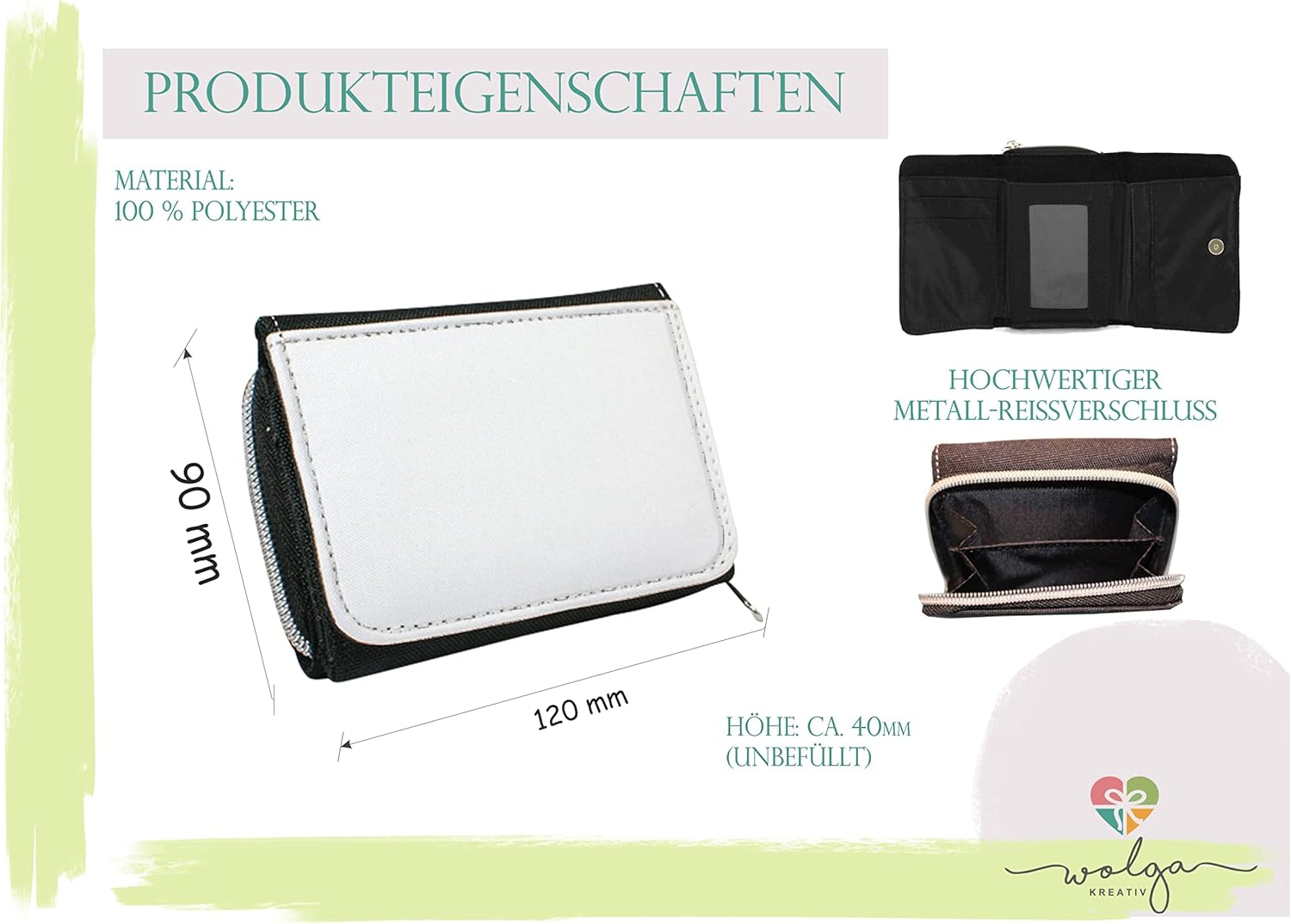 wolga-kreativ Children's Wallet with Name Boy Girl Personalised Children's Gift, Unicorn, S, Casual – Bild 3