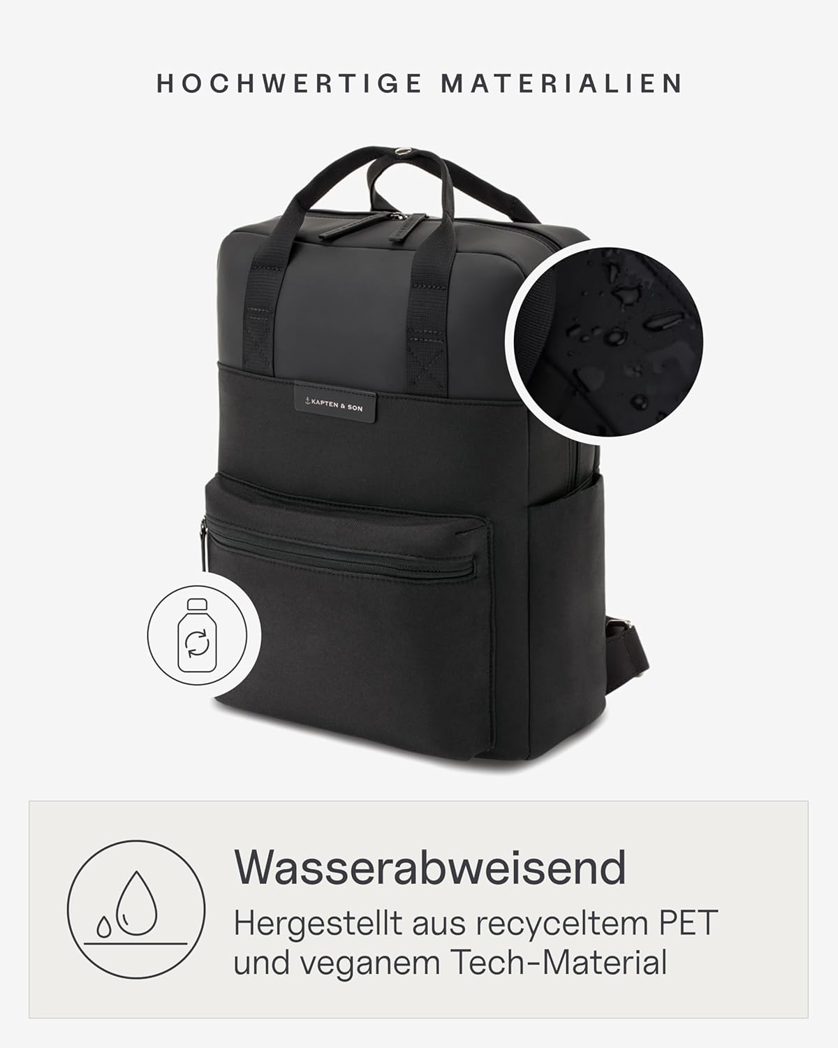 Kapten & Son Bergen Backpack for Men and Women, Daypack, Hand Luggage Backpack, Daypack, Water-Repellent – Bild 5